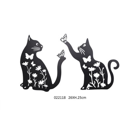 PLAQUE DECO CHAT + PAPILLON 