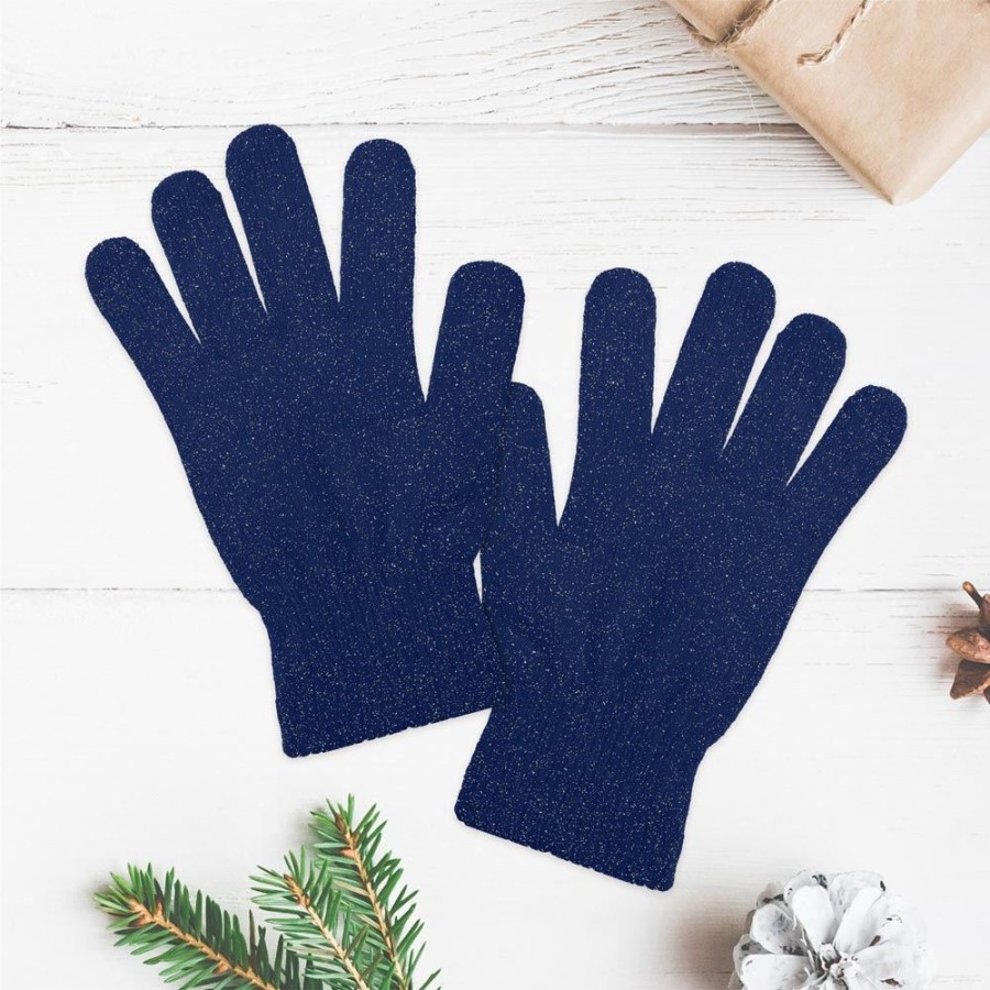 GANTS HIVER A PAILLETTES MARINE