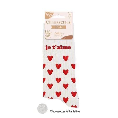 CHAUSSETTES PAILLETTES JE T AIME