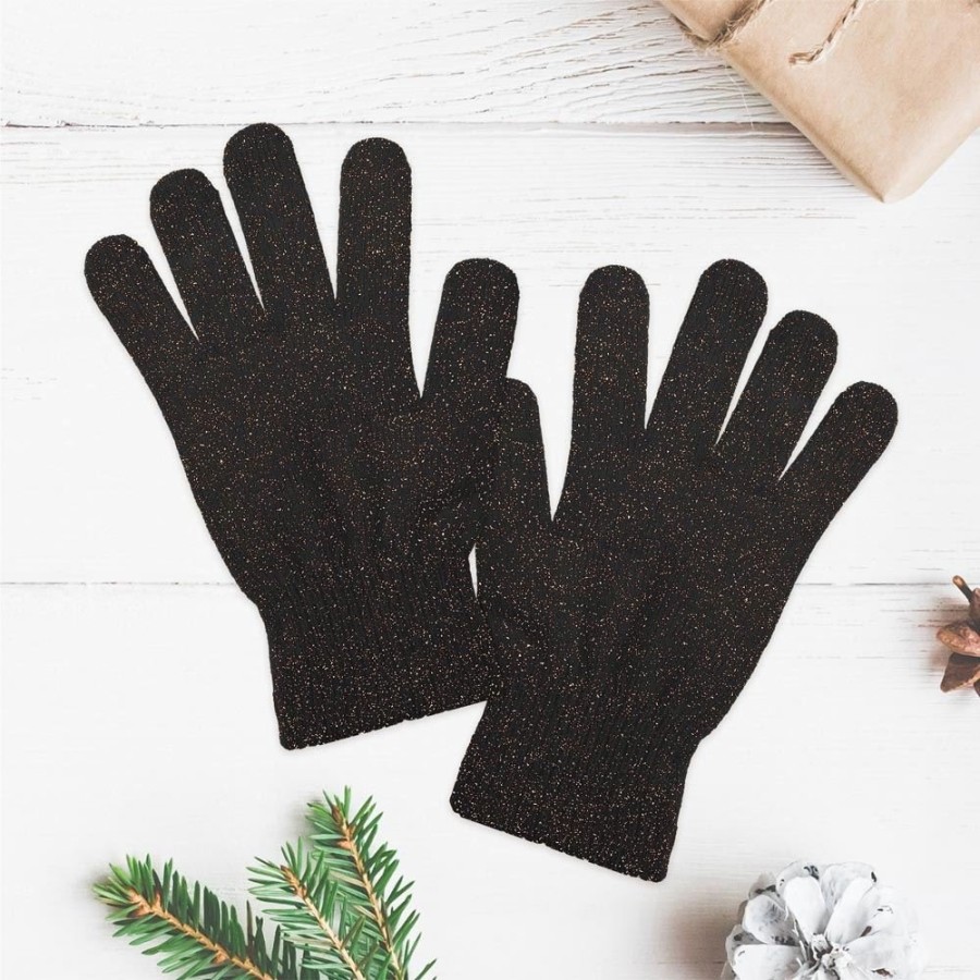GANTS HIVER A PAILLETTES NOIR