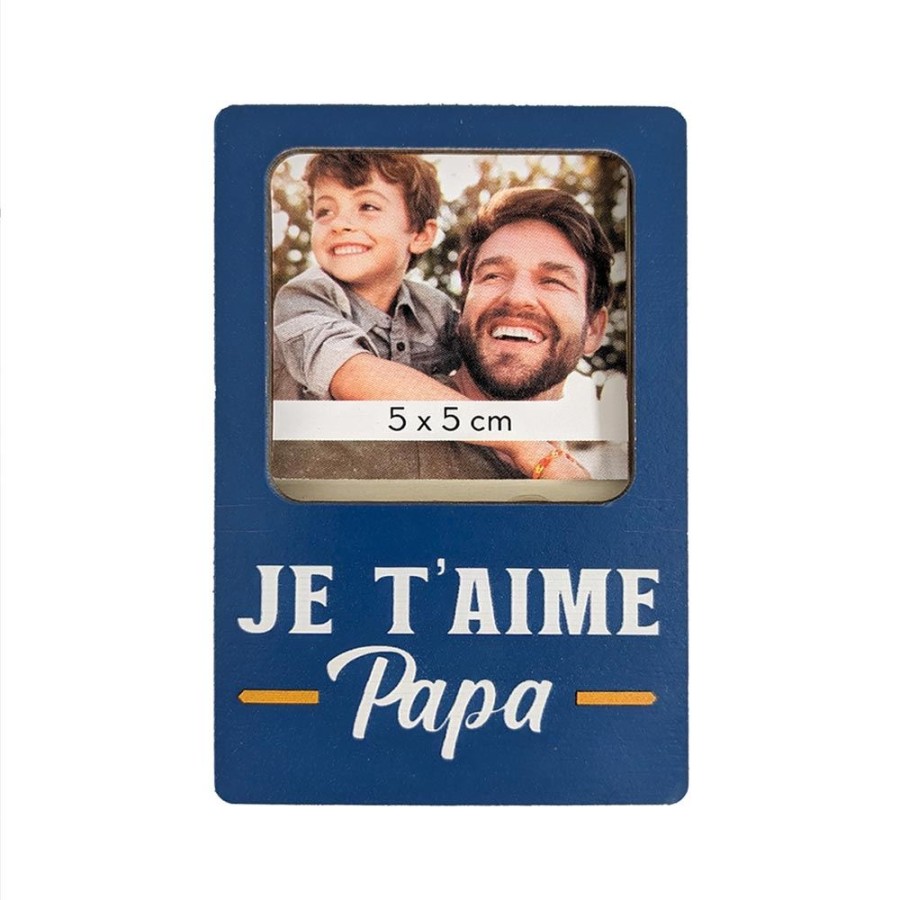 MAGNET BOIS PHOTO PAPA JE TAIME