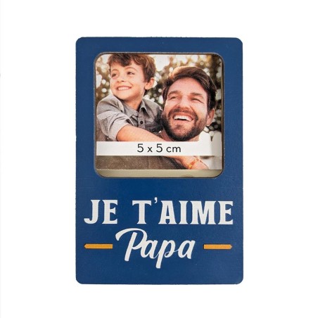 MAGNET BOIS PHOTO PAPA JE TAIME