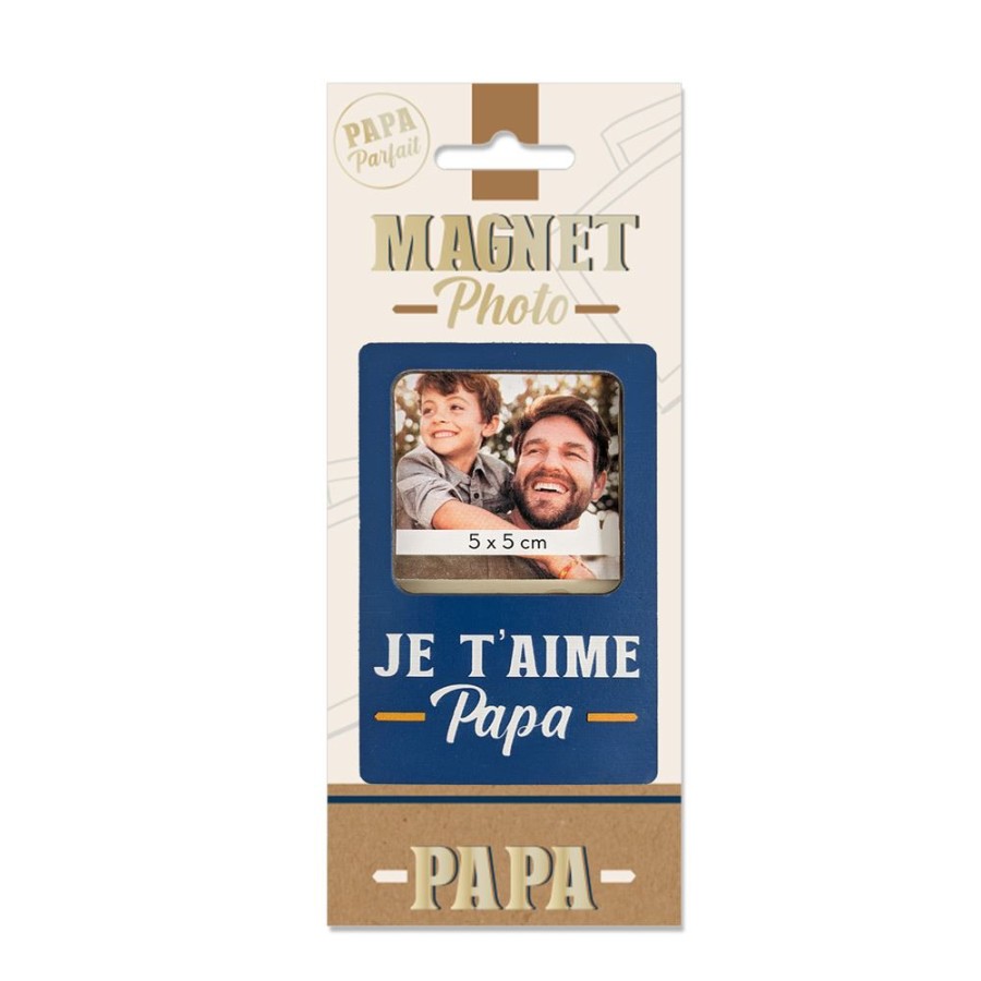 MAGNET BOIS PHOTO PAPA JE TAIME