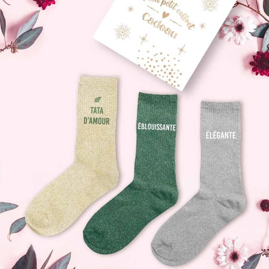COFFRET TRIO CHAUSSETTES PAILLETTES TATA DAMOUR