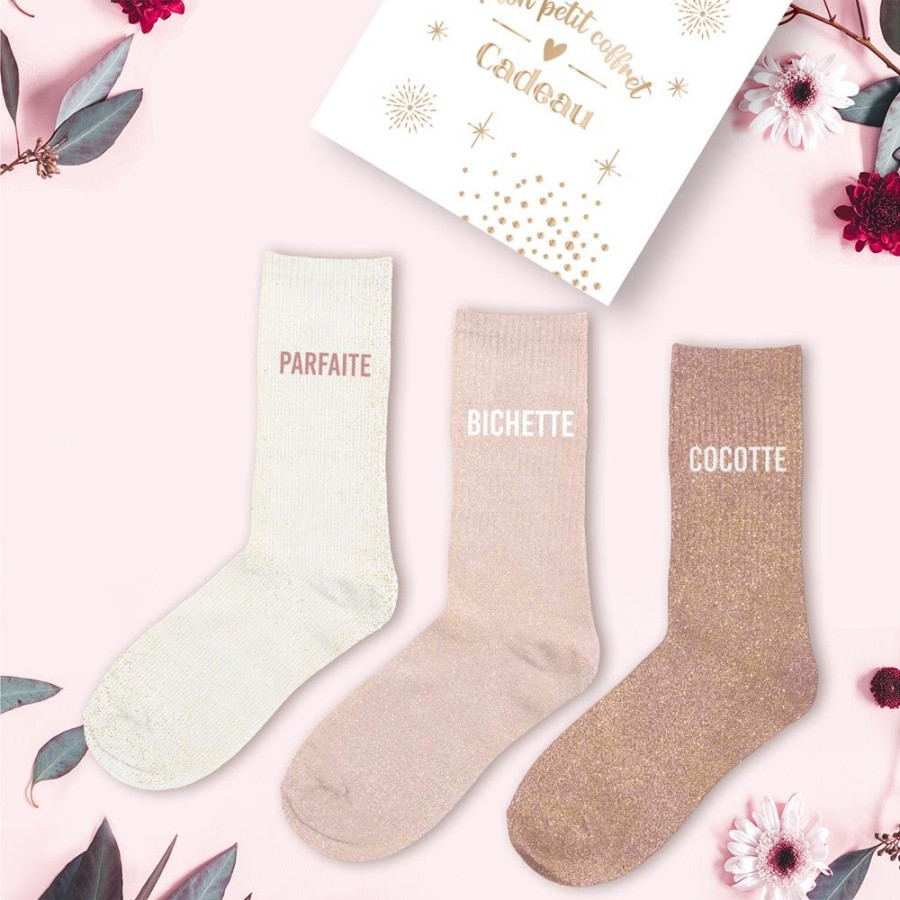 COFFRET TRIO CHAUSSETTES PAILLETTES PARFAITE