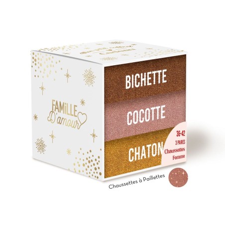 COFFRET TRIO CHAUSSETTES PAILLETTES BICHETTE