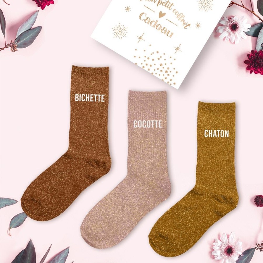 COFFRET TRIO CHAUSSETTES PAILLETTES BICHETTE