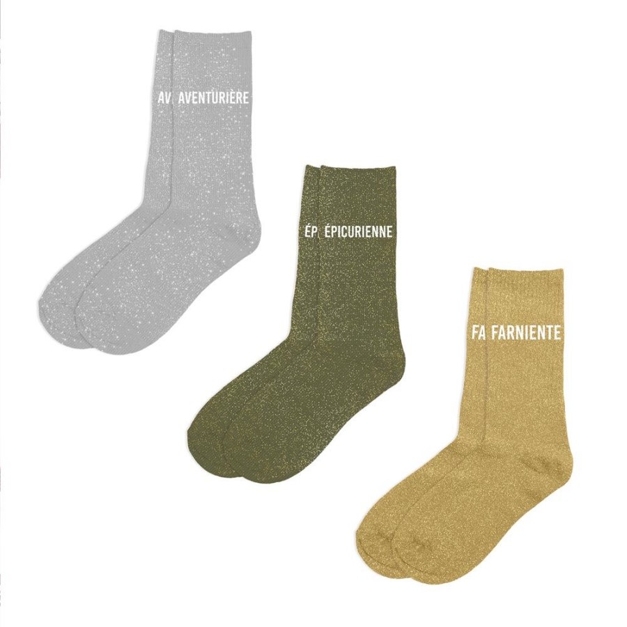 COFFRET TRIO CHAUSSETTES PAILLETTES AVENTURIERE