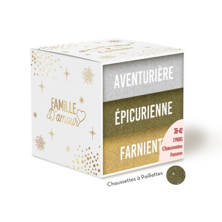 COFFRET TRIO CHAUSSETTES PAILLETTES AVENTURIERE