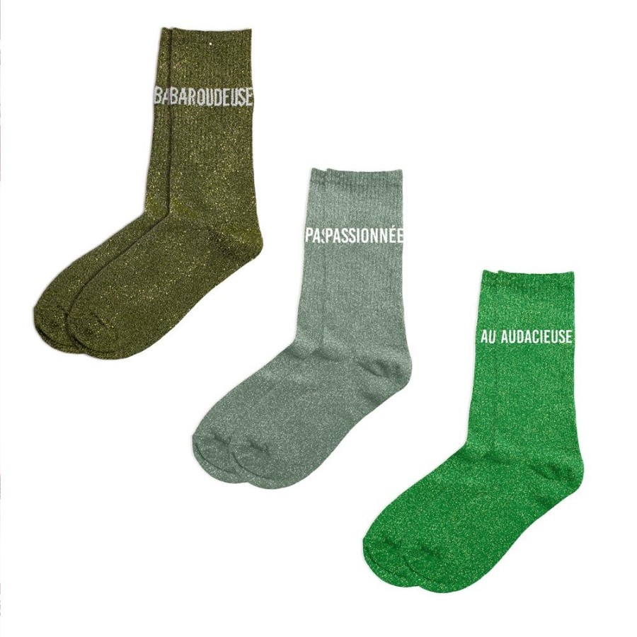 COFFRET TRIO CHAUSSETTES PAILLETTES BAROUDEUSE