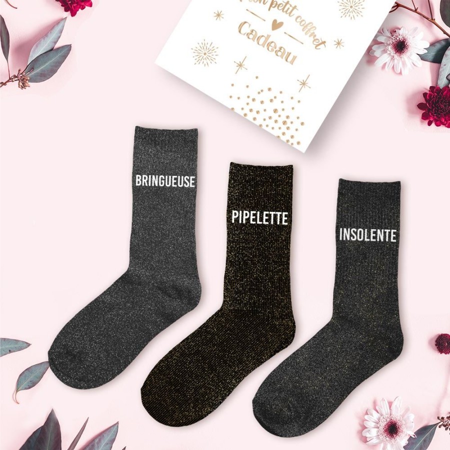 COFFRET TRIO CHAUSSETTES PAILLETTES BRINGUEUSE