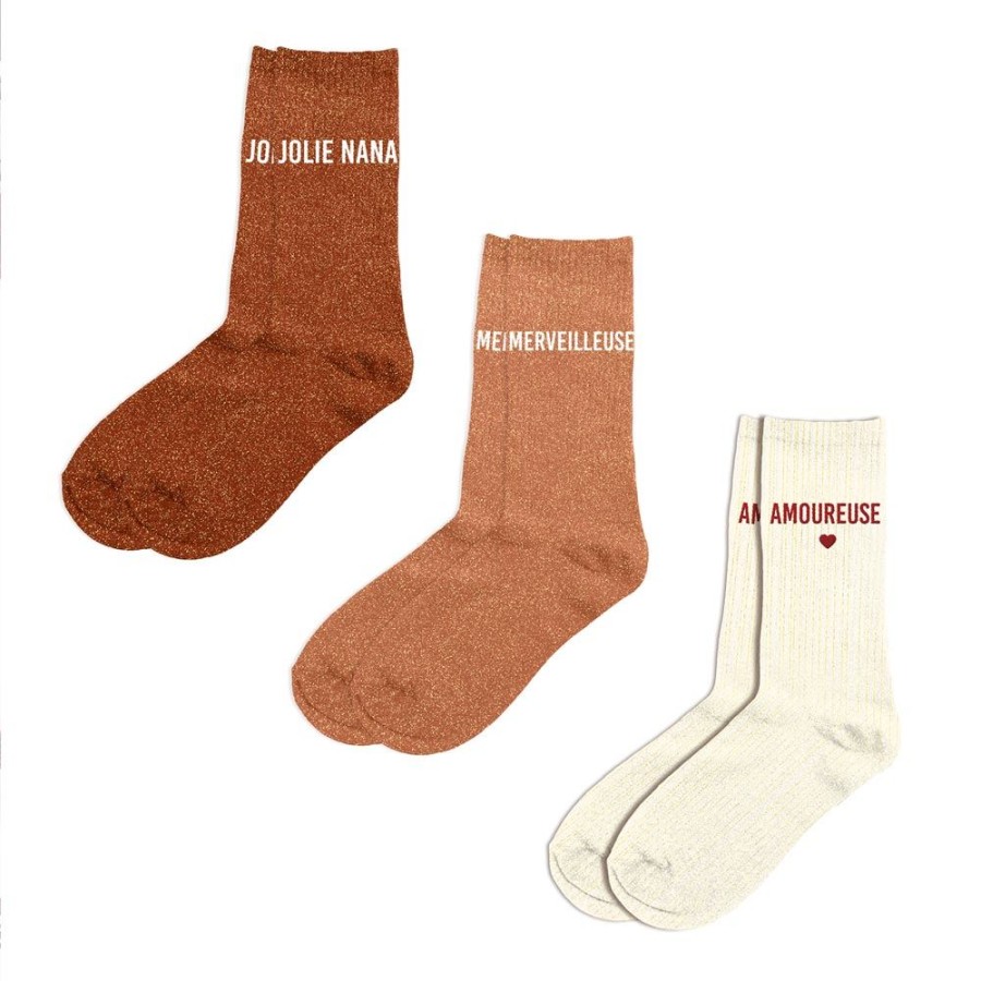 COFFRET TRIO CHAUSSETTES PAILLETTES JOLIE NANA