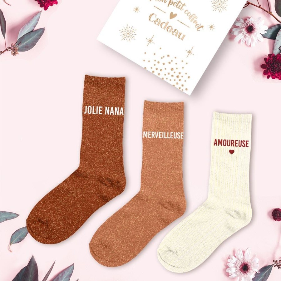 COFFRET TRIO CHAUSSETTES PAILLETTES JOLIE NANA