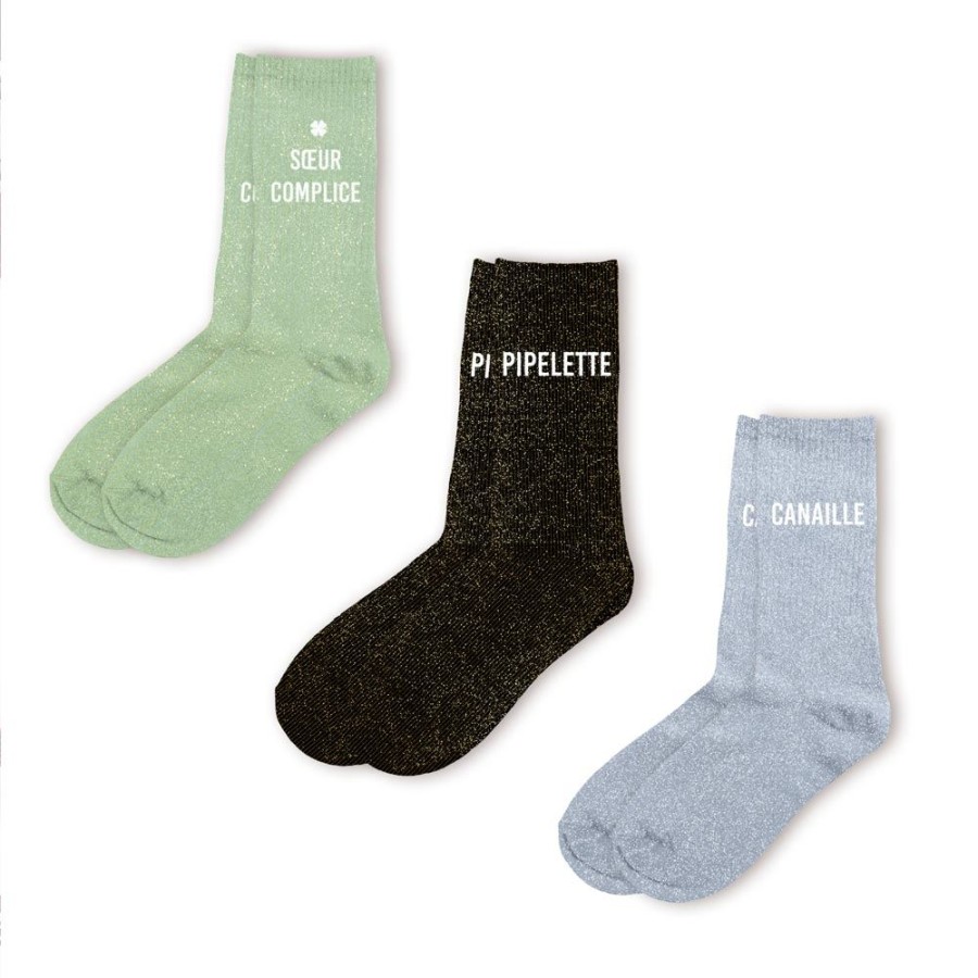 COFFRET TRIO CHAUSSETTES PAILLETTES SOEUR COMPLICE
