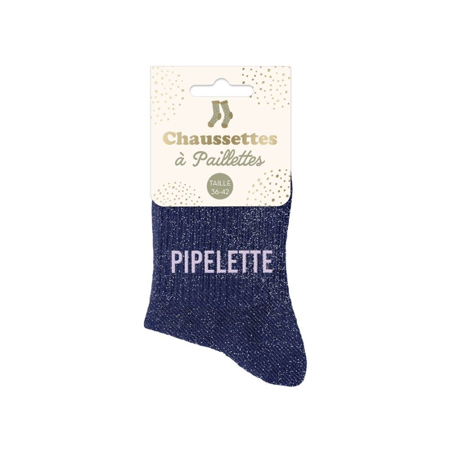 CHAUSSETTES PAILLETTES PIPELETTE BLEU CHAUSSETTES PAILLETTES PIPELETTE BLEU