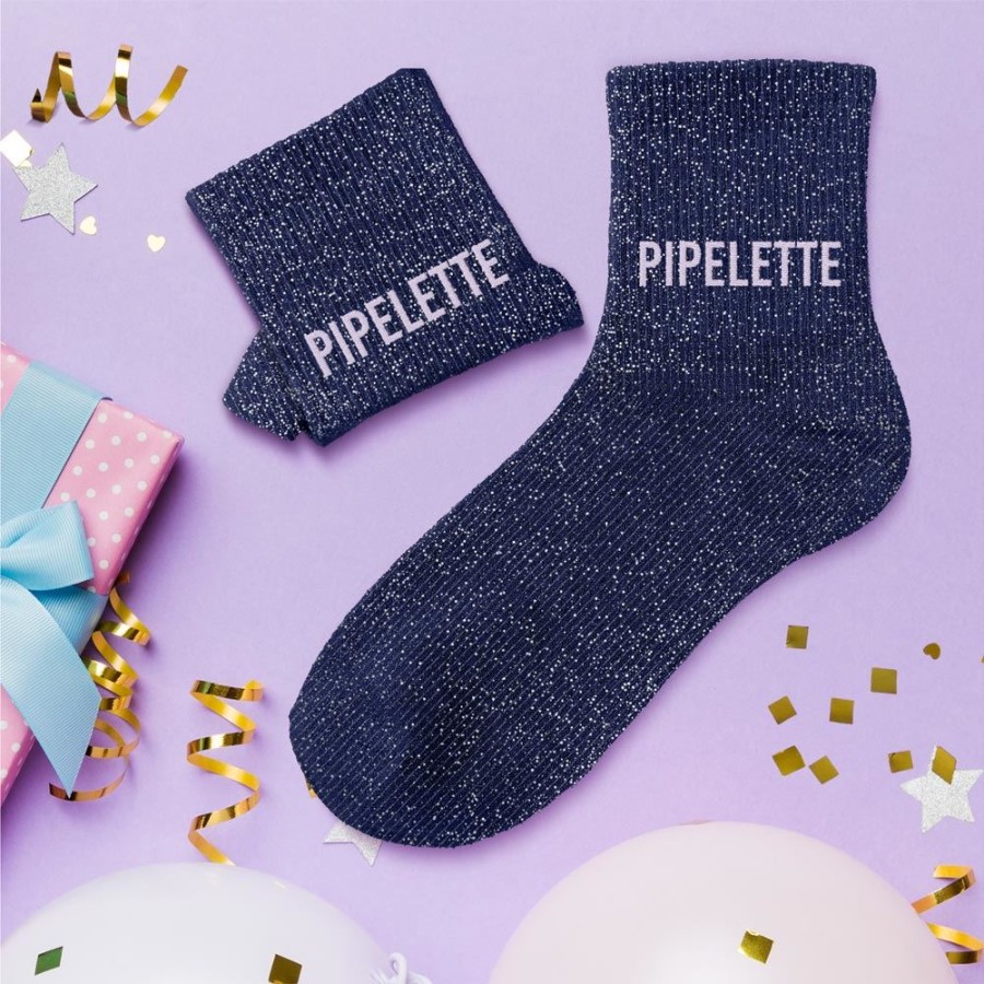 CHAUSSETTES PAILLETTES PIPELETTE BLEU
