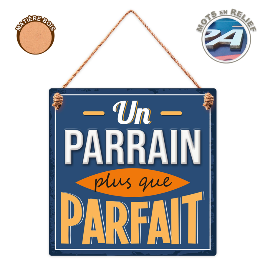 PLAQUE BOIS PARRAIN