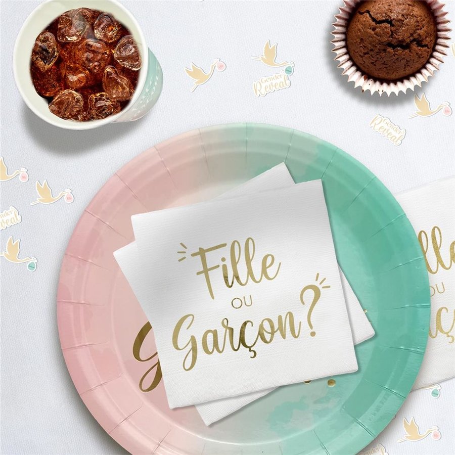 PACK 10 SERVIETTES GENDER REVEAL