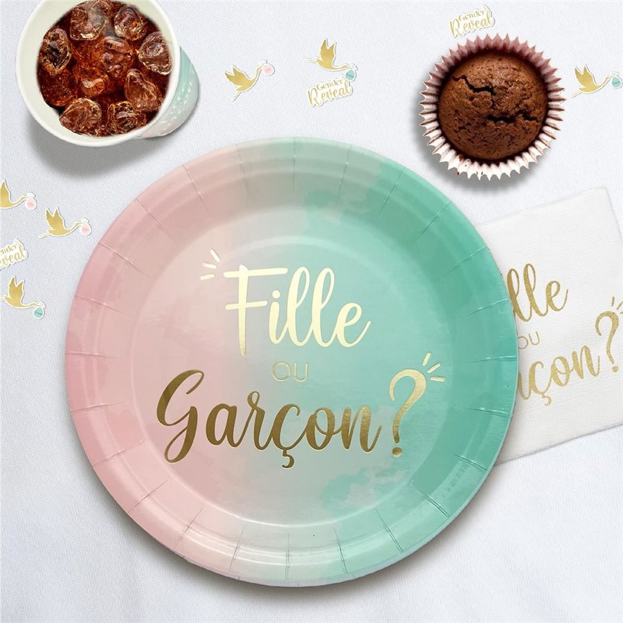 PACK 6 ASSIETTES GENDER REVEAL