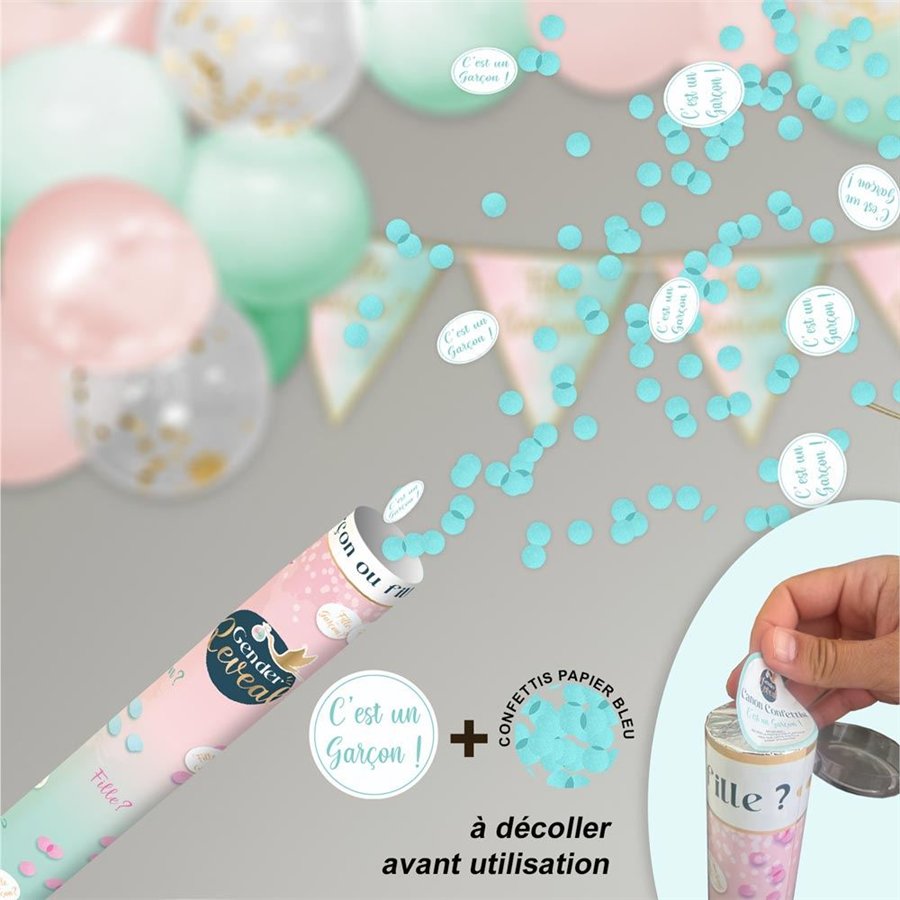 CANON CONFETTIS GEANT GENDER REVEAL GARCON