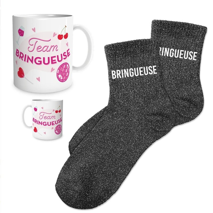 COFFRET MUG CHAUSSETTES PAILLETTES BRINGUEUSE
