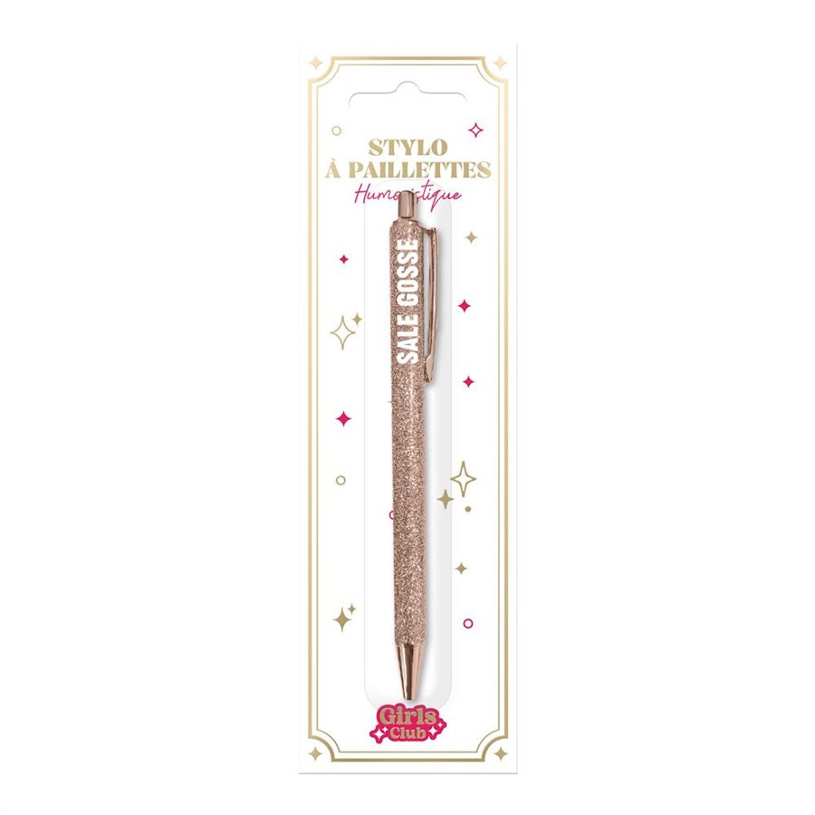 STYLO A PAILLETTES ROSE GOLD SALE GOSSE 