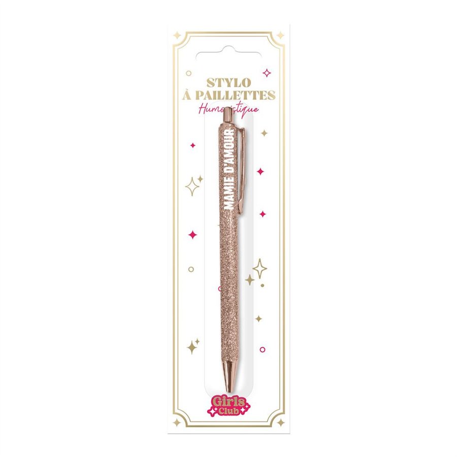 STYLO A PAILLETTES ROSE GOLD MAMIE D AMOUR 