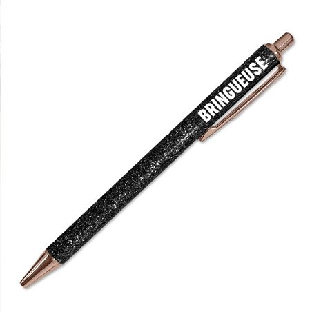 STYLO A PAILLETTES NOIR BRINGUEUSE 