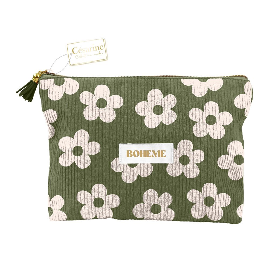 POCHETTE VELOURS COTELE MOTIFS BOHEME