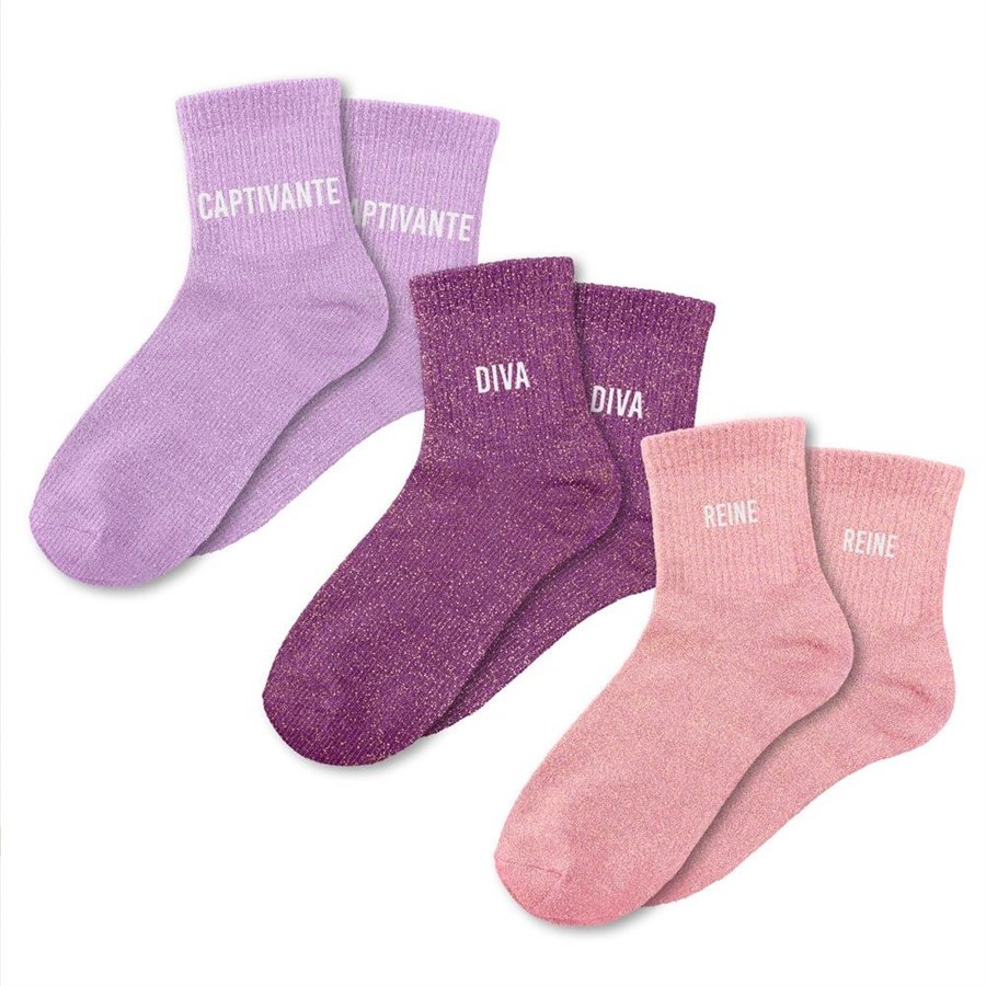 COFFRET TRIO CHAUSSETTES PAILLETTES DIVA
