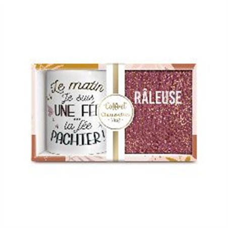 COFFRET MUG CHAUSSETTES PAILLETTES AFFECTIF RALEUSE
