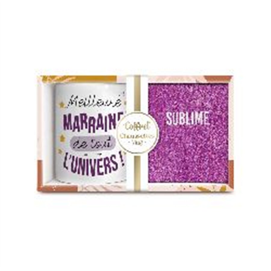 COFFRET MUG CHAUSSETTES PAILLETTES AFFECTIF SUBLIME
