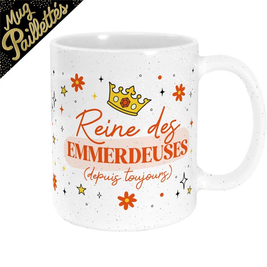 MUG A PAILLETTES EMMERDEUSE 