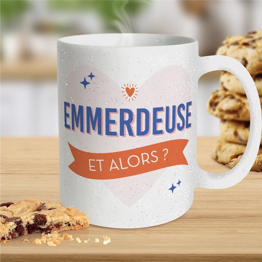 MUG A PAILLETTES EMMERDEUSE