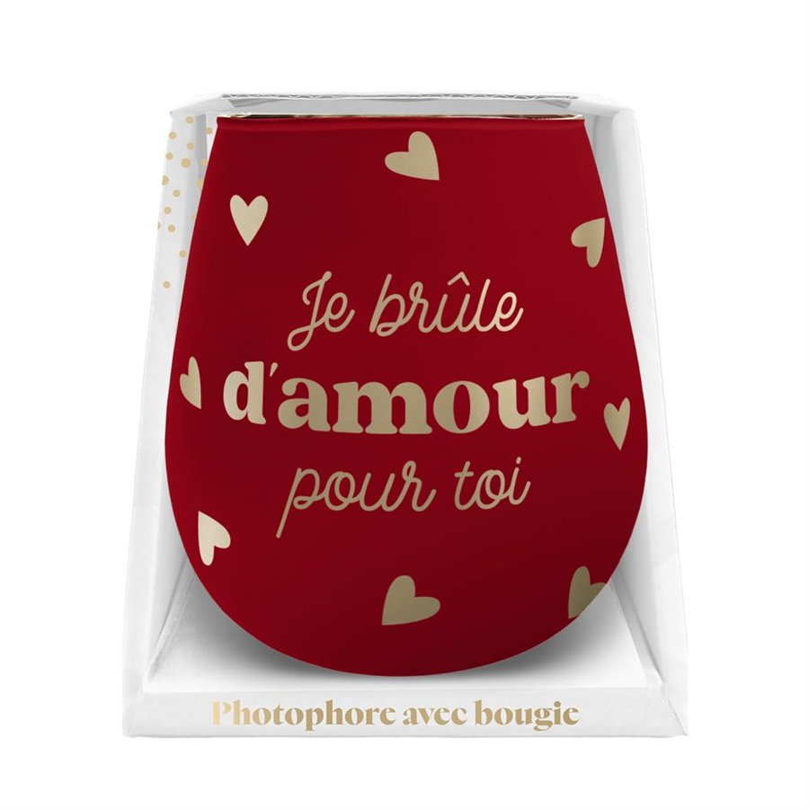 PHOTOPHORE JE BRULE D'AMOUR POUR TOI
