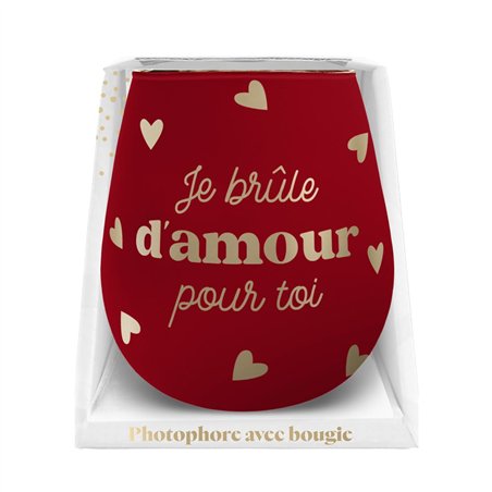PHOTOPHORE JE BRULE D'AMOUR POUR TOI