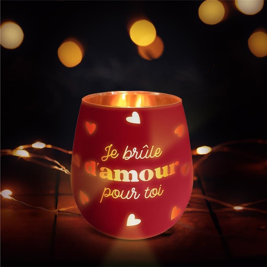 PHOTOPHORE JE BRULE D'AMOUR POUR TOI