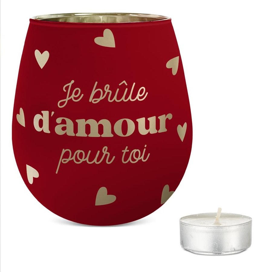 PHOTOPHORE JE BRULE D'AMOUR POUR TOI