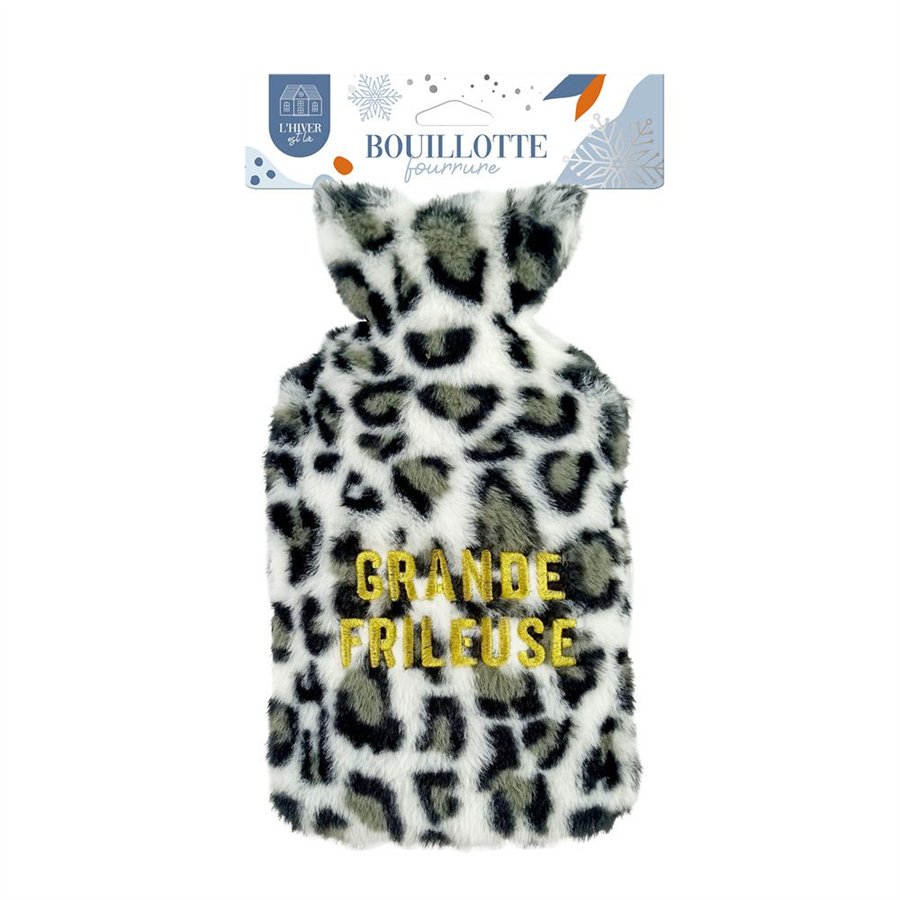 BOUILLOTTE FOURRURE BRODEE GRANDE FRILEUSE
