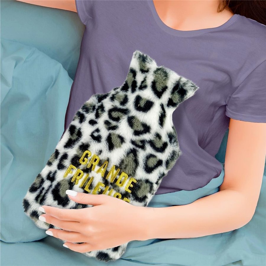 BOUILLOTTE FOURRURE BRODEE GRANDE FRILEUSE
