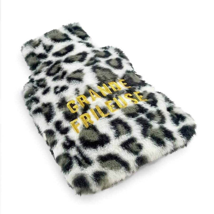 BOUILLOTTE FOURRURE BRODEE GRANDE FRILEUSE
