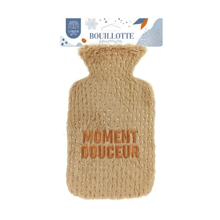 BOUILLOTTE FOURRURE DOREE BRODEE MOMENT DOUCEUR