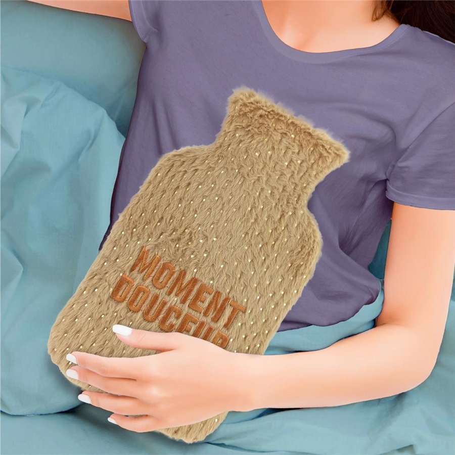 BOUILLOTTE FOURRURE DOREE BRODEE MOMENT DOUCEUR