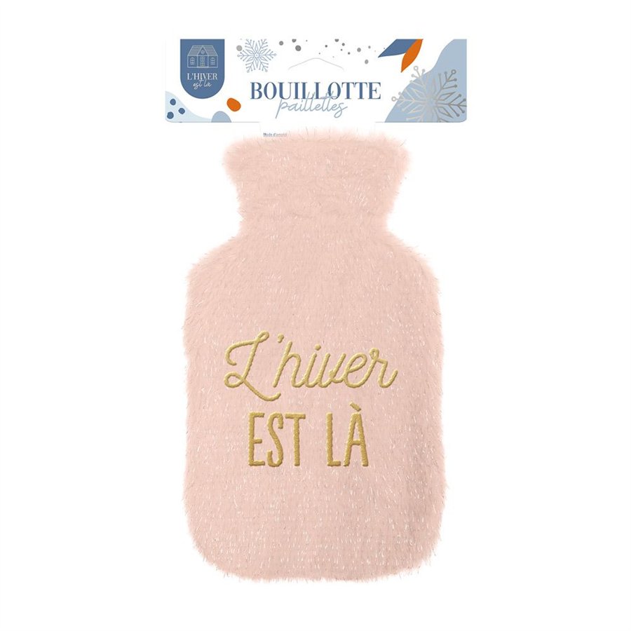 BOUILLOTTE PAILLETTES L HIVER EST LA 