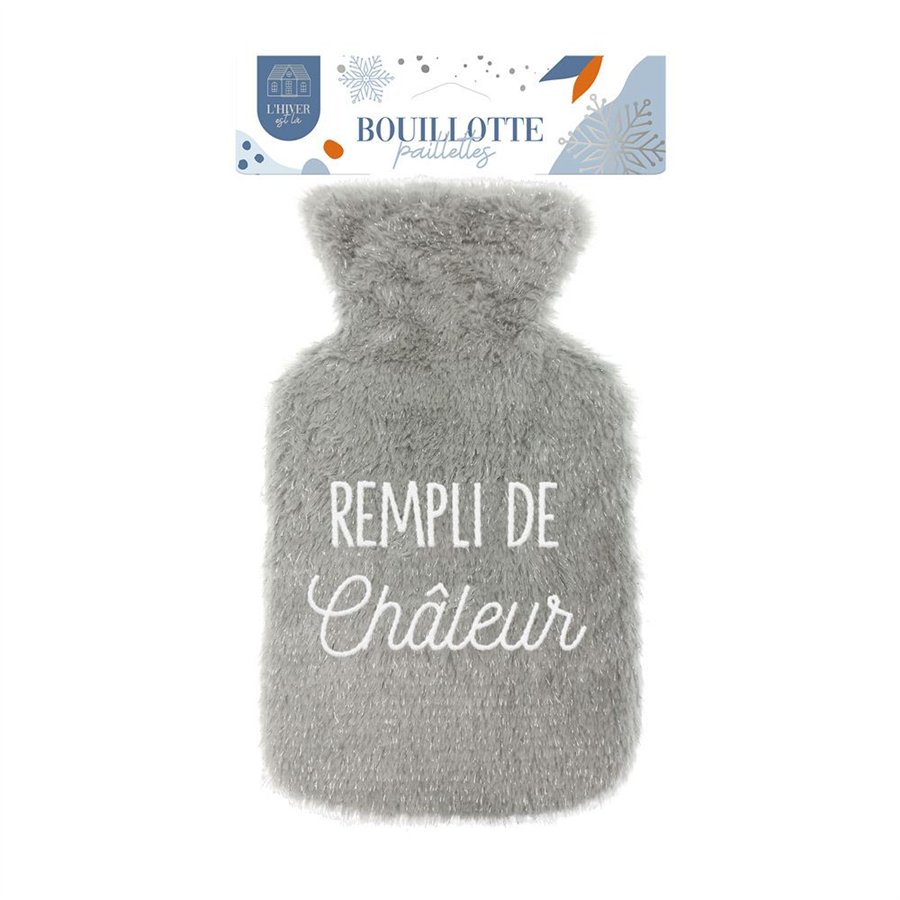 BOUILLOTTE PAILLETTES REMPLI DE CHALEUR 