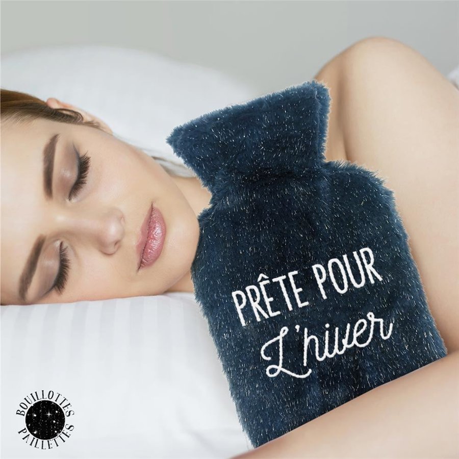 BOUILLOTTE PAILLETTES PRETE POUR L HIVER