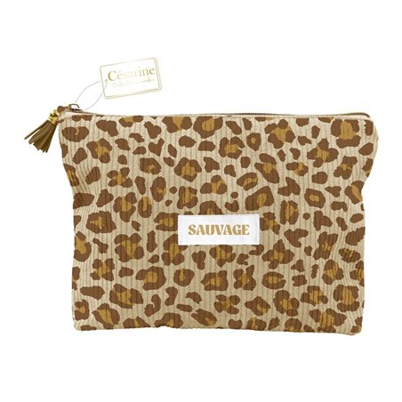 POCHETTE VELOURS COTELE MOTIFS SAUVAGE