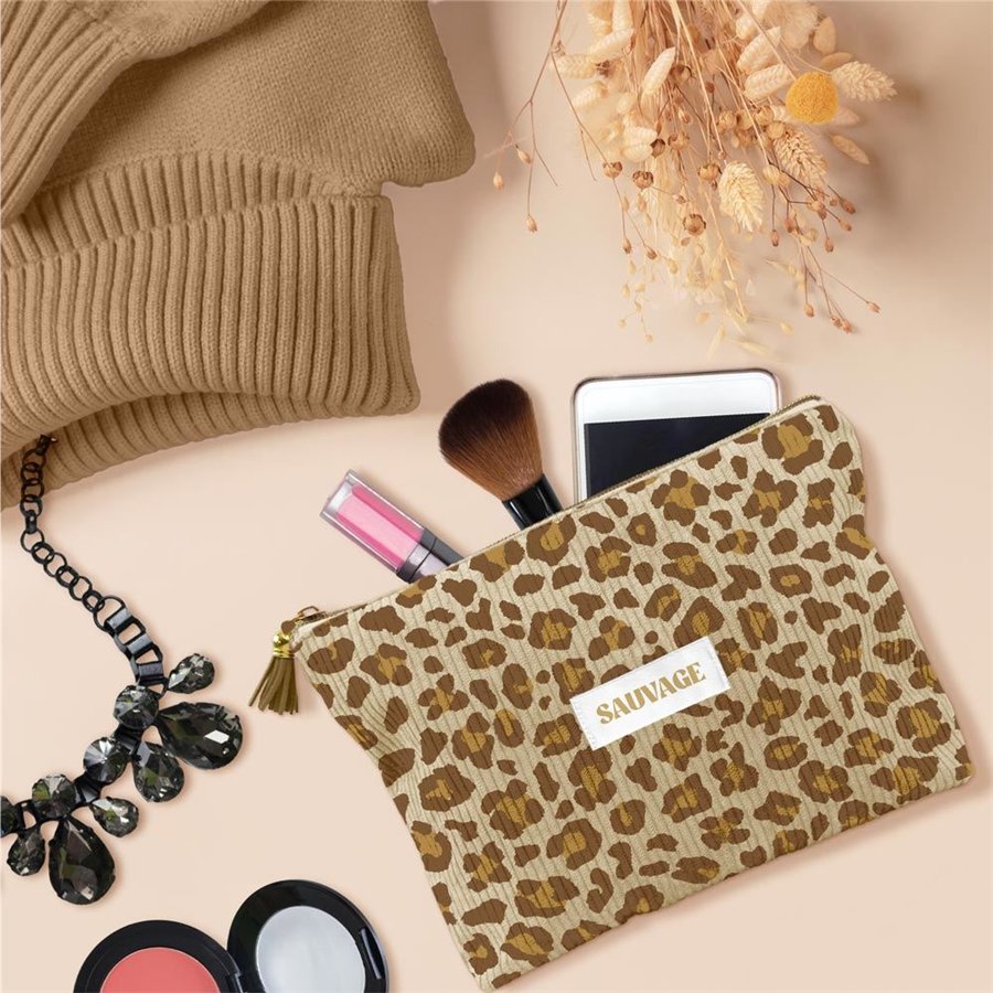 POCHETTE VELOURS COTELE MOTIFS SAUVAGE