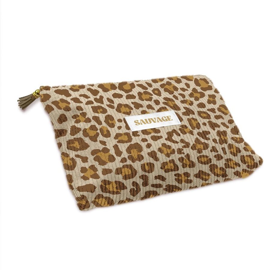 POCHETTE VELOURS COTELE MOTIFS SAUVAGE