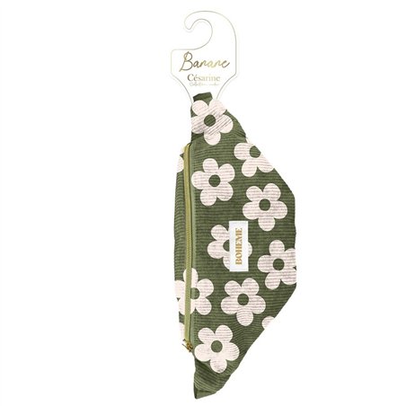 SAC BANANE VELOURS COTELE MOTIFS BOHEME